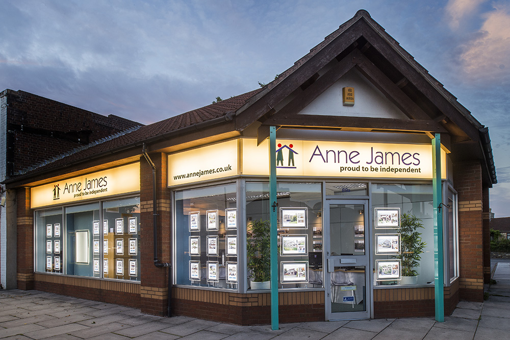 anne james estate agents bristol shop front